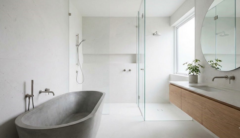 Minimalistisk badeværelse